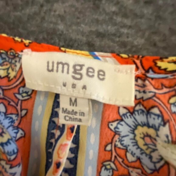 UMGEE  Open Front Kimono Floral Bohemian Size M Mix Print Beach Cover-Up Light - Picture 2 of 11